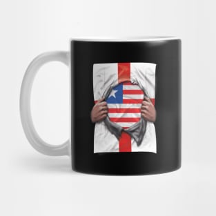 Liberia Flag English Flag Ripped - Gift for Liberian From Liberia Mug